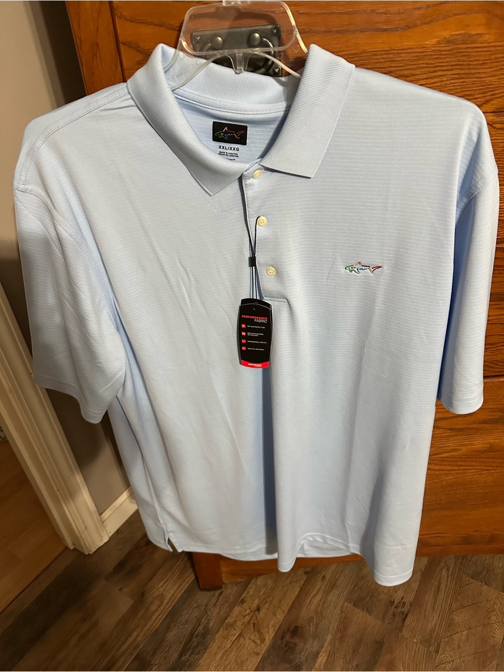Greg Norman Collection Light Blue Performance Polo